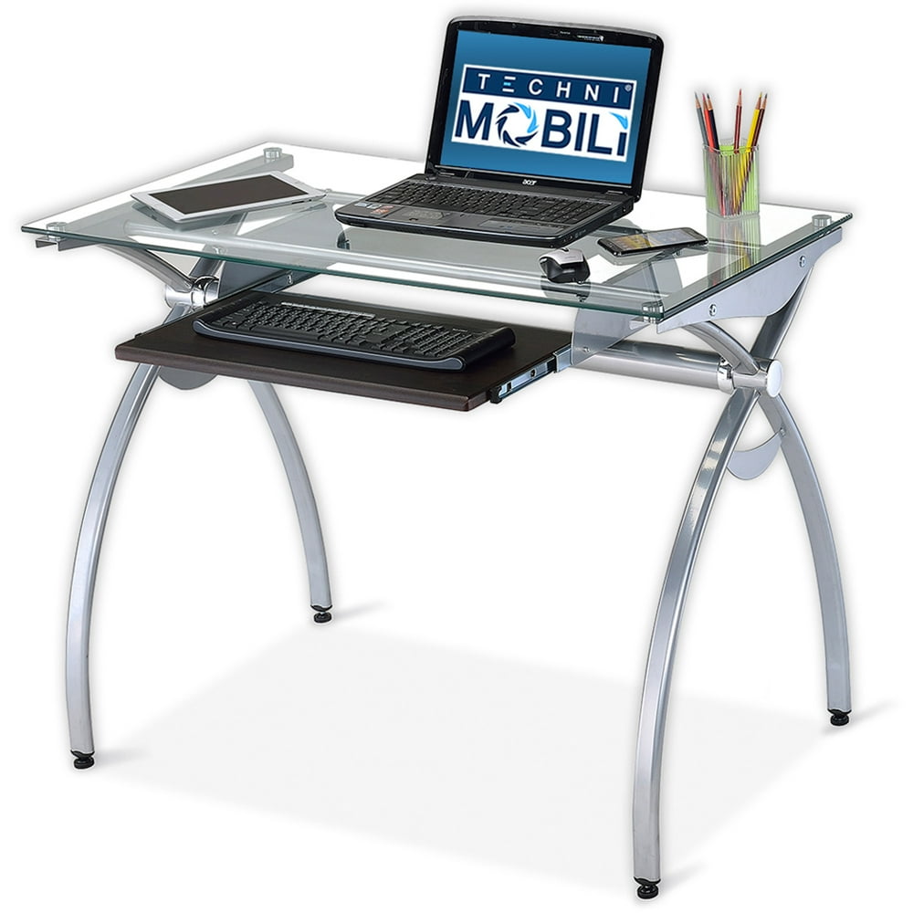 Techni Mobili GlassTop Computer Desk