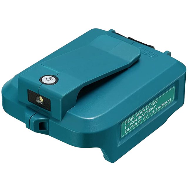 Muyoka Adaptador de batería para Makita 14.4V-18V Batería portátil Convertidor de batería de carga rápida con luz LED y puerto USB dual Compatible con ADP05 BL1815 BL1830 BL1840 BL1850 Muyoka Hogar