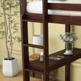 thumbnail image 6 of Aukfa Twin Loft Bed with Built-in Desk for Kids Teens Dorm, Wooden, Espresso, 6 of 8