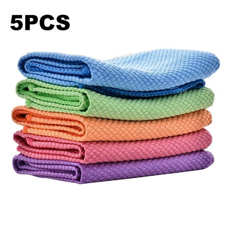 

5/10/17/30PCS Microfiber Cleaning Cloths Lint Free Streak Free Anti-Dust Non-Stick Reusable Oil Kitchen Ultra Soft Cleaning Rags