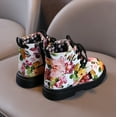 thumbnail image 6 of Otqutp Home Boots for Baby Toddler Girls Dress Boots Ankle Boots Boys and Girls Waterpoor Ankle Boots Side Zipper Booties Floral Print Short Boots(A,6-12 Months), 6 of 6