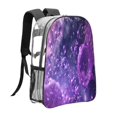 thumbnail image 3 of Kdxio Purple Bubble Abstract Art Clear Backpack, Transparent Bookbag for School for Women Men, Capacity Clear Bag for College, Travel, 3 of 7
