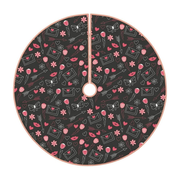 Rateoe Valentine'S Day Pattern Christmas Tree Skirt with Ties , Christmas Tree Decorations, Farmhouse Christmas Decor Xmas Holiday Decorations-