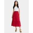 thumbnail image 2 of Time and Tru Woman's Cotton Eyelet Tiered Midi Skirt with Elastic Waistband, Sizes XS-XXXL, 2 of 5
