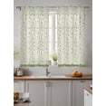 thumbnail image 4 of Sheer Curtains 72 Inches Long 2 Panels Set for Bedroom, Green Floral Semi Sheer Curtains for Windows, Spring Flowers Voile Window Treatments Rod Pocket Curtain, 4 of 7
