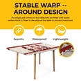 thumbnail image 4 of Valentine's Day Table Cloths for 5 Foot Rectangle Tables, Love Heart Roses Gnomes Romantic Rustic Patio Waterproof Elastic Fitted Tablecloths, Washable Rectangular Table Cover for Camping, 4 of 8