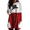 thumbnail image 2 of Musuos Women Christmas Tunic Long Sleeve Letter /Snowman /Deer Print Shirt Top Blouse Pullover, 2 of 10