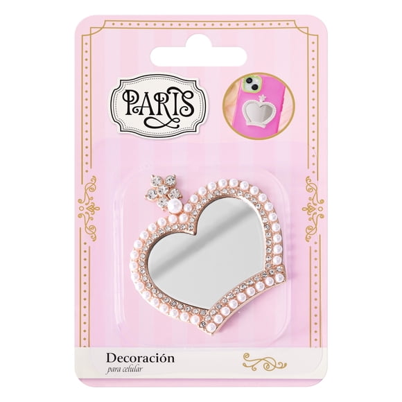 Decoración para Celular Prichos París Color Plateado de Zinc Lámina de Vidrio y Abs 1 Pieza