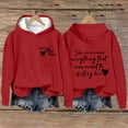 thumbnail image 2 of Levmjia Womens Hooded Sweatshirt Casual Printed Long Sleeve Tops Work Holiday Travel Home Soft Comfortable Breathable Pullover Daily Wear, 2 of 6