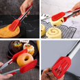 thumbnail image 5 of Slotted Flipper Tongs, Cooking Tongs,BBQ Tongs,Stainless Steel Kitchen Silicone Serving Tongs,Heat Resistant Meat Turner Spatula Tongs Fish Tongs with Locking Handle Joint, 1 Pcs, 10.59x2.28", 5 of 6