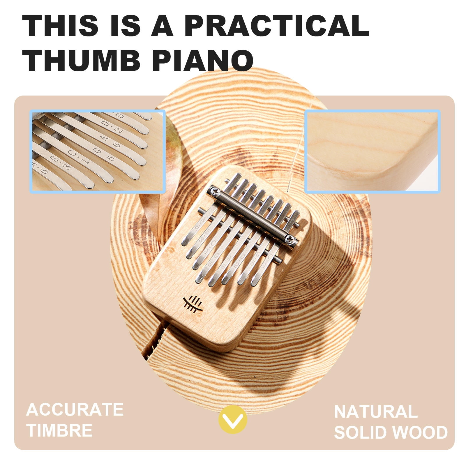 KHBUAB Finger Thumb Piano Portable Kalimba for Beginners Leisure 1Pcs