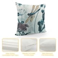 thumbnail image 4 of Creowell  Throw Pillow Covers Vintage Blue Dragonfly Flowers Leaves Design Square Pillowcase for Home Decor Sofa Car Bedroom Pillow case 12x12in, 4 of 5