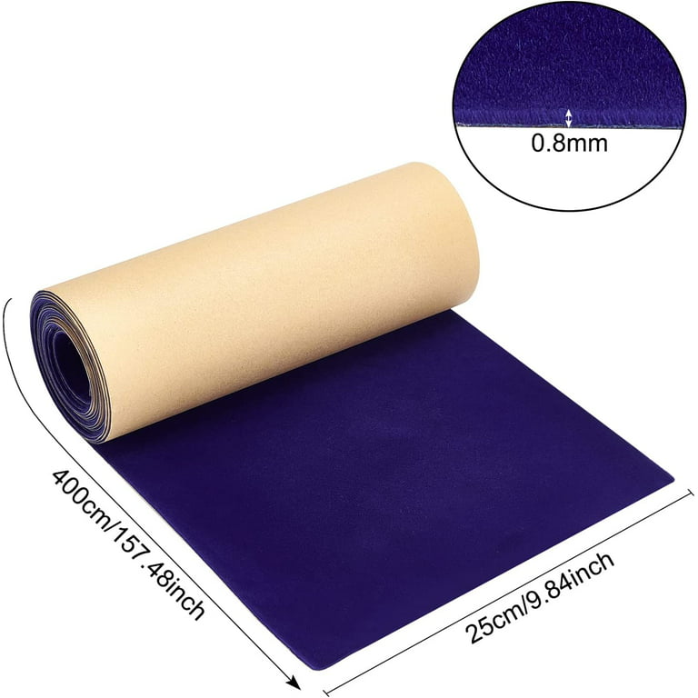 Self Adhesive Velvet Flocking Sheet Dark Blue Soft Velvet Drawer Liner for  Christmas Jewelry Drawer Craft Fabric 
