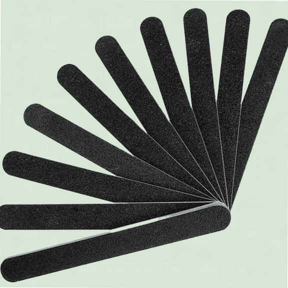 Professional Double Sided Nail Files 10-Pack, 100/180 Grit Emery Board for Manicure and Pedicure, Black Nail Buffer Files