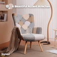 thumbnail image 2 of Onbeam Living Room Accent Chair Modern High Back Arm Chair, Grey Plaid Chairs for Bedroom Waiting Room, 2 of 6
