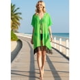 thumbnail image 3 of HAPPY BAY Women's Chiffon Summer Beach Open Front Maternity Beachwear Duster Kimono Cardigan for Women XL-XXL Shamrock Green_N863, 3 of 5
