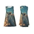thumbnail image 7 of Wukai Starry Sky Cloud Wolf Print Women's Sleeveless Dress, Loose Fit Casual Dress for Women, Comfortable Sleeveless Summer Dress, 7 of 7