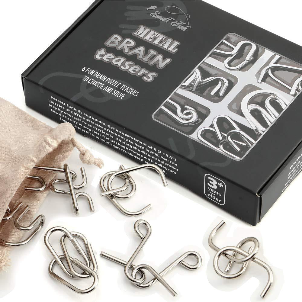 Set of 6 Box Set 3D Brain Teaser Puzzles Novelty Christmas Gift Adults Kids 