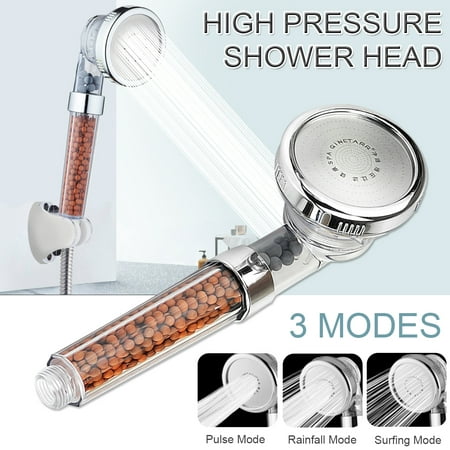 High-Pressure Water-Saving Ionic Handheld Filtration Shower Head for Dry Skin and Hair Bath Relax Spa Shower Head Filtered Negative On Save Water Remove