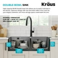 thumbnail image 5 of KRAUS Forteza 33” Drop In / Undermount 60/40 Double Bowl Granite Kitchen Sink in Grey, 5 of 8