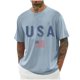 thumbnail image 2 of Tops para hombre, blusas y camisas de cuello redondo y manga corta para hombre, blusas casuales de moda con cuello redondo y estampado para hombre, blusas de poliéster para hombre., 2 of 5
