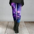 thumbnail image 2 of Womens High Waist Galaxy Print Leggings Stretchy Workout Yoga Pants With Fitness Casual, 2 of 5