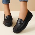 thumbnail image 5 of Willtoo Womens Wide Toe Loafers Slip-On Metal Buckle Platform Casual Flats Non Slip Comfort Walking Shoes for Daily Wear, 5 of 6