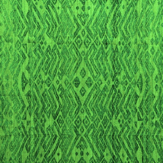 Ahgly Company Indoor Square Abstract Green Modern Area Rugs, 4' Square