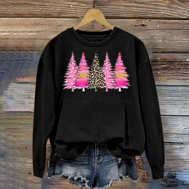 zanvin Chandails Graphiques de Noël pour Femmes, Chandails des Fêtes, Chandails à Capuchon Mode d'Automne, Chandail Ample, Coupe Décontractée, Noir, XXXXXL
