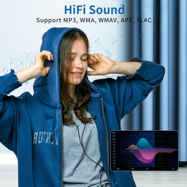 MUSICOZY MP3 Player, 64GB Micro SD Card, Built-in Speaker, Video