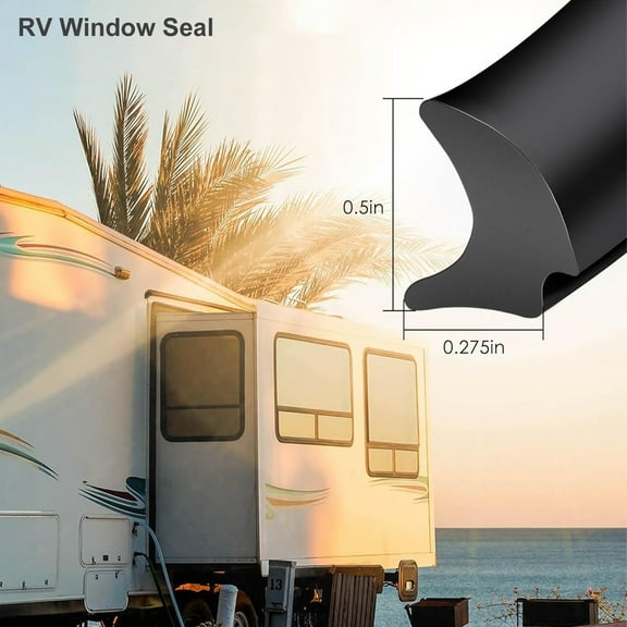 8m RV Window Seal Weather Stripping Window Seal Rubber Glass Edge Seal Car RV Window Seal Trim for Boat Truck Camper