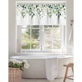 thumbnail image 4 of Valance Curtains for Windows Green Eucalyptus Leaf Kitchen Curtians Window Treatment Watercolor Plant Topper Curtain Rod Pocket Valances for Kitchen Bathroom Living Room 54x18in, 4 of 9
