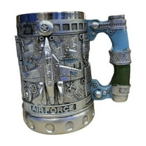 Plyzle Military Theme Mug - Air Force Jet 3D Textured Cup, 2 Styles, for Aviation Collectors & Hobbyists, 5.1 Inch