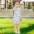 thumbnail image 5 of Girls' long-sleeved dress Cute Cartoon Rabbits Girls' A-line dress with ribbed cuffs Soft and comfortable, 5 of 6