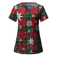 thumbnail image 5 of Camiseta de enfermera navideña, uniforme de enfermera para mujer, estampado de alce de dibujos animados, manga corta, bolsillo, uniformes médicos de enfermería, Harajuku, 5 of 5