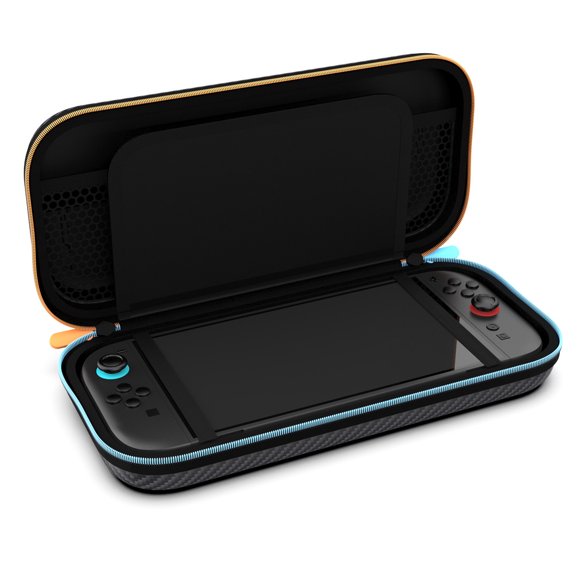 IPEGA Carbon Fiber Texture Hard Carrying Case for Nintendo Switch 2 Console - Portable Zipper Travel Bag with Hand Strap, Shockproof Protective Pouch for NS2 Accessories