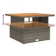thumbnail image 2 of vidaXL Garden Table Grey 110x110x71 cm Poly Rattan and Acacia Wood, 2 of 5