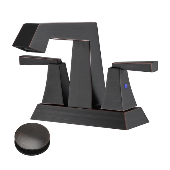 Cobbe 2-Handle Modern Bathroom Sink Faucet 4-Inch Centerset Vanity Faucet Bathroom Faucet with Pop Up Drain and Supply Lines Oil Rubbed Bronze