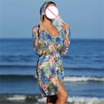 thumbnail image 2 of Trajes de Baño de Bikini de Mujer con Correas Impresas V Sexy Split Set de Tres Piezas, Diseño de Corte Alto para la Piscina de Playa Y las Vacaciones de Verano, 2 of 9