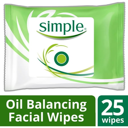 Simple Oil Balancing Cleansing Facial Wipes, 25 ct