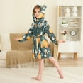 thumbnail image 4 of FORMRS Niños Bathrobe Unisex Hooded Robe Soft Plush Pajamas Sleepwear, Size 4-6T, Green Oranges, 4 of 7