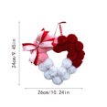thumbnail image 2 of Gaiwos Valentine's Day Heart Wreath for Front Door 9.45 inches, Plush Pom Pom Heart Ornament, Romantic Fluffy Love Heart Valentines Day Decoration for Wedding Home Decor, 2 of 5