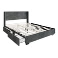 thumbnail image 5 of Home Design Rochester Full Upholstered Storage Platform Bed Frame with Wingback Headboard and Four Under-Drawers, Gray, Easy Assembly, 5 of 6