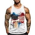 thumbnail image 2 of Nmnitkp Tank Tops Men Independence Day Printing Round Neck Regular Casual Sports Tank Blouses,High-Quality Fabric Mens Tank Top White,S, 2 of 5