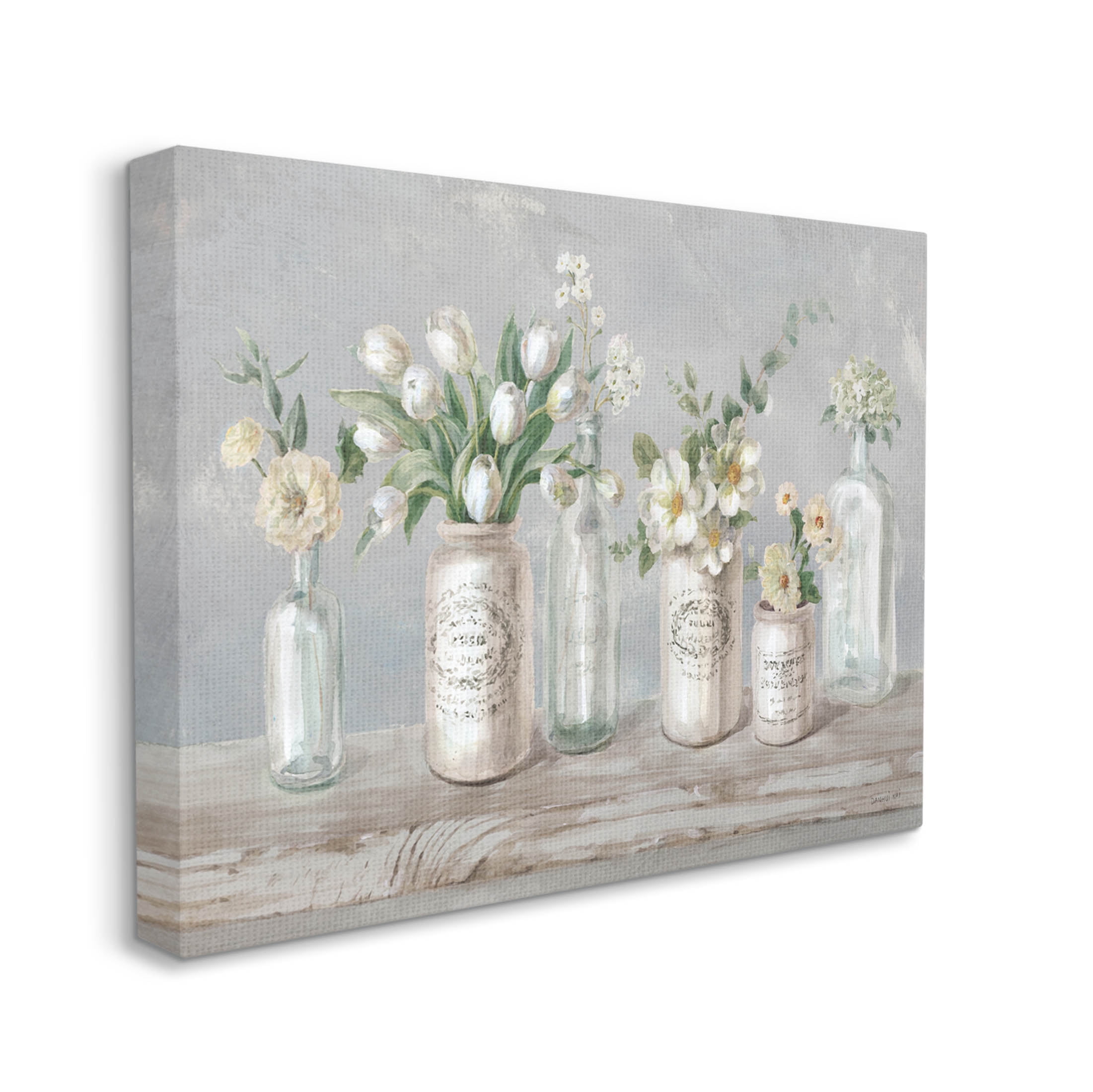 Stupell Industries Traditional Flower Arrangement Vases Painting Gallery Wrapped Canvas Print Wall Art, Design by Danhui Nai