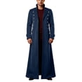 thumbnail image 5 of Hulanddfd Mens Coat Long Trench Coat, Stand Collar Zip Up Outerwear with Pockets, Casual Winter Top, 5 of 6