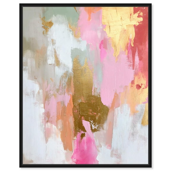Peony Glow Canvas Pastel Abstracts by Art Remedy, Black Frame, 16" x 20"