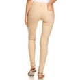thumbnail image 3 of Women's Stretchy Slim Jeggings with 5 Pockets Cotton Blend, Camel Large, 3 of 3