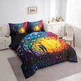 thumbnail image 3 of Feelyou Valentines Day Twin Bedding Sets 7-Piece, Rainbow Swirl Artwork Bedding Comforter Set, Love Heart Tree Plant Reversible Sheet Sets, Super Cozy Room Decor, 3 of 7