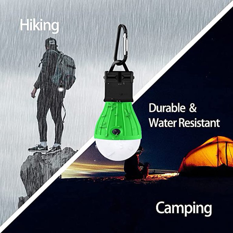 LED Camping Tent Lantern, Portable Outdoor Waterproof Emergency Light Bulb,  Battery Powered with Clip Hook, Super Bright, for Hiking, Party，Camping